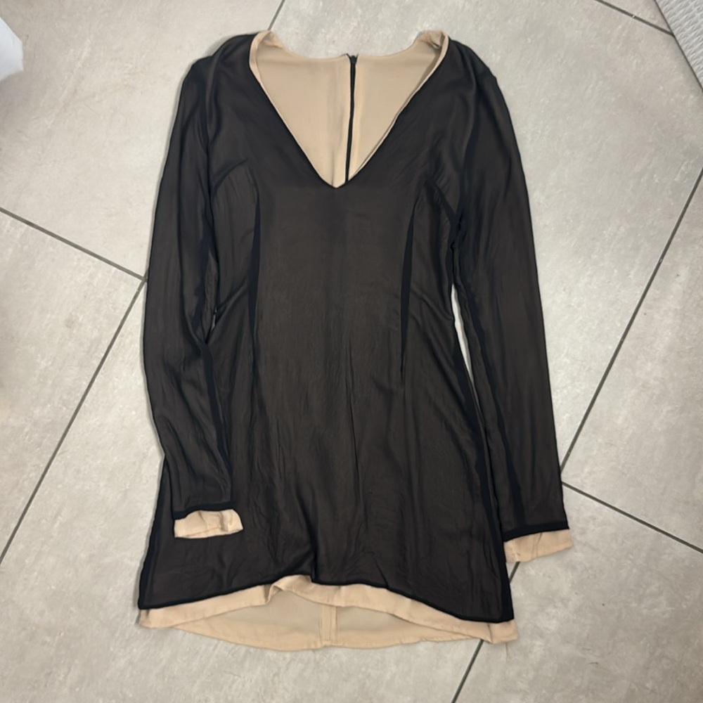 Alexis One-of-a-Kind Sample Black Sheer Long Sleeve Dress